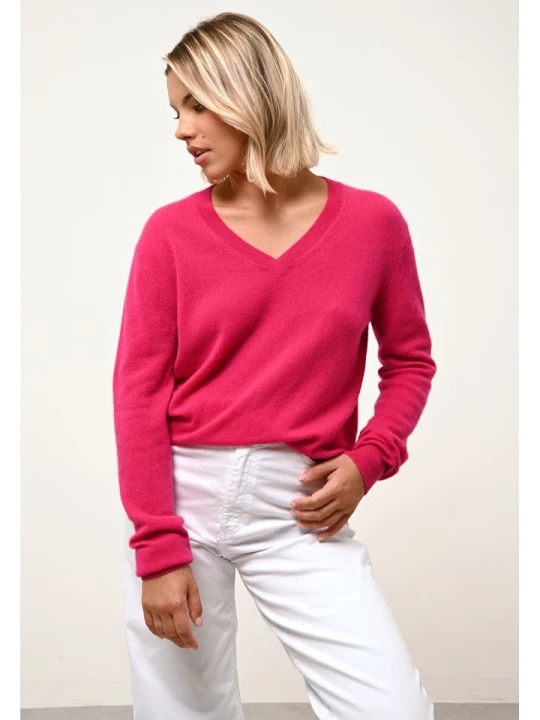 Zdjęcie produktu Just Cashmere Kaszmirowy sweter "Nora" w kolorze różowym rozmiar: XL