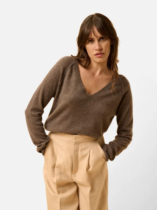 Zdjęcie produktu Just Cashmere Kaszmirowy sweter "Phoebe" w kolorze brązowym rozmiar: M