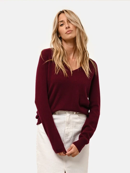 Zdjęcie produktu Just Cashmere Kaszmirowy sweter "Phoebe" w kolorze czerwonym rozmiar: S
