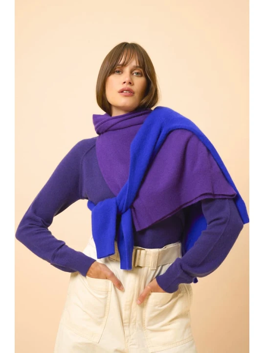 Zdjęcie produktu Just Cashmere Kaszmirowy sweter "Phoebe" w kolorze fioletowym rozmiar: L