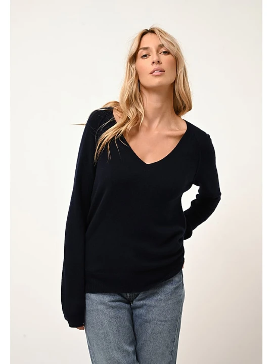 Zdjęcie produktu Just Cashmere Kaszmirowy sweter "Phoebe" w kolorze granatowym rozmiar: S