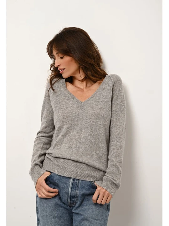 Zdjęcie produktu Just Cashmere Kaszmirowy sweter "Phoebe" w kolorze szarym rozmiar: L