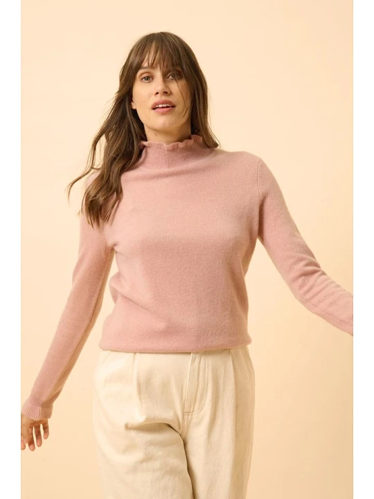 Zdjęcie produktu Just Cashmere Kaszmirowy sweter "Trila" w kolorze jasnoróżowym rozmiar: L