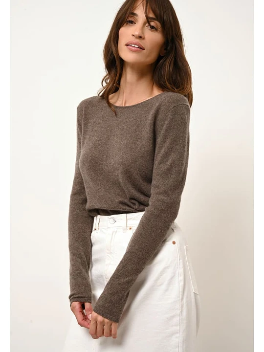 Zdjęcie produktu Just Cashmere Kaszmirowy sweter "Vivian" w kolorze brązowym rozmiar: S