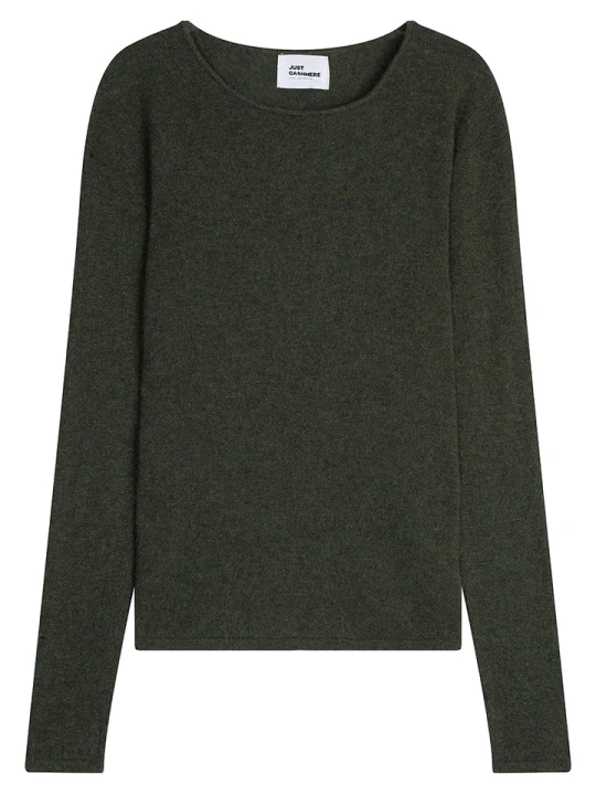 Zdjęcie produktu Just Cashmere Kaszmirowy sweter "Vivian" w kolorze ciemnozielonym rozmiar: L