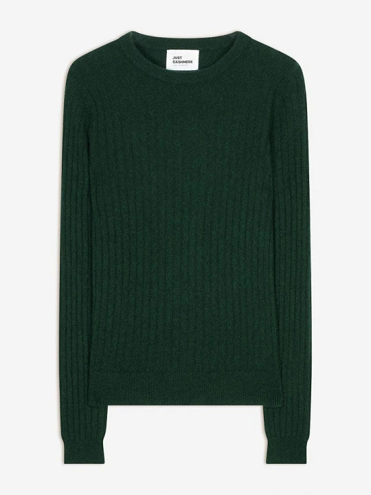 Zdjęcie produktu Just Cashmere Kaszmirowy sweter w kolorze ciemnozielonym rozmiar: L
