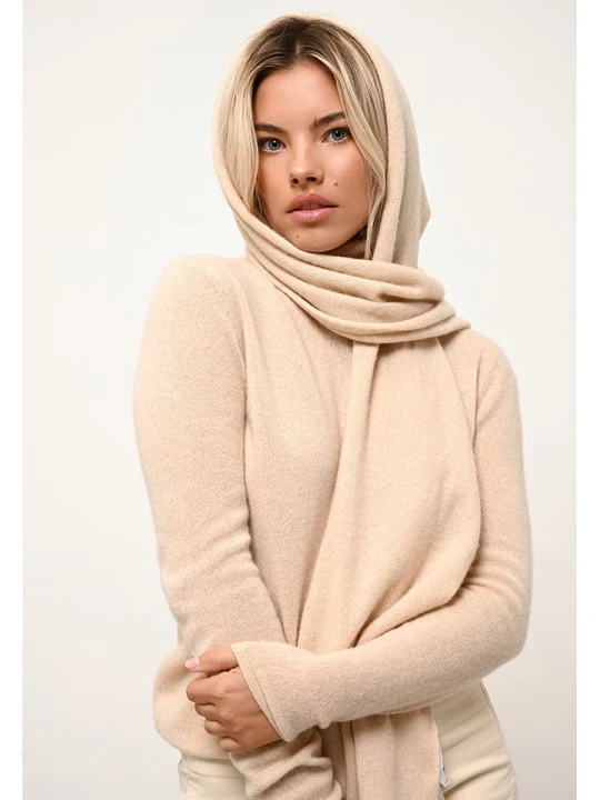 Zdjęcie produktu Just Cashmere Kaszmirowy szal "Spencer" w kolorze beżowym - 200 x 30 cm rozmiar: onesize