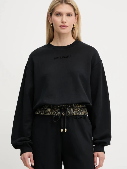 Zdjęcie produktu Just Cavalli bluza bawełniana czarny