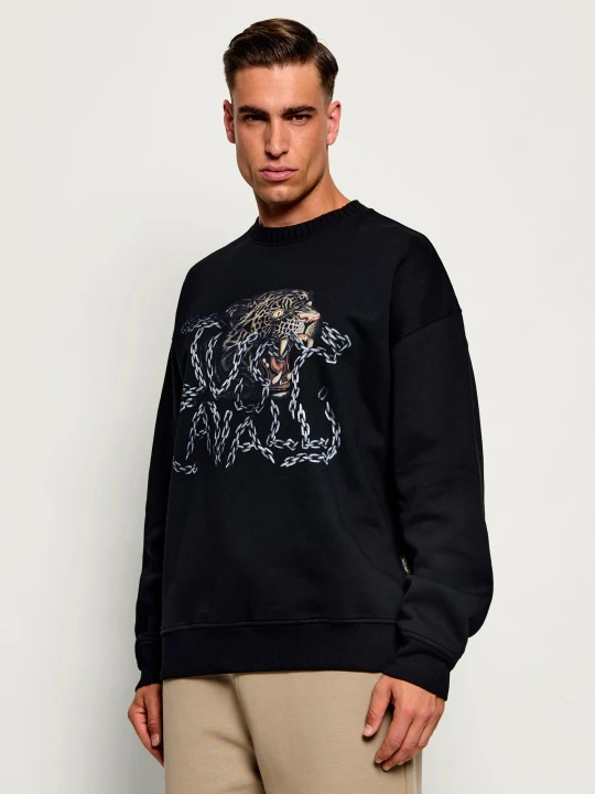 Zdjęcie produktu Just Cavalli Bluza Chain Leopard | Relaxed fit czarny