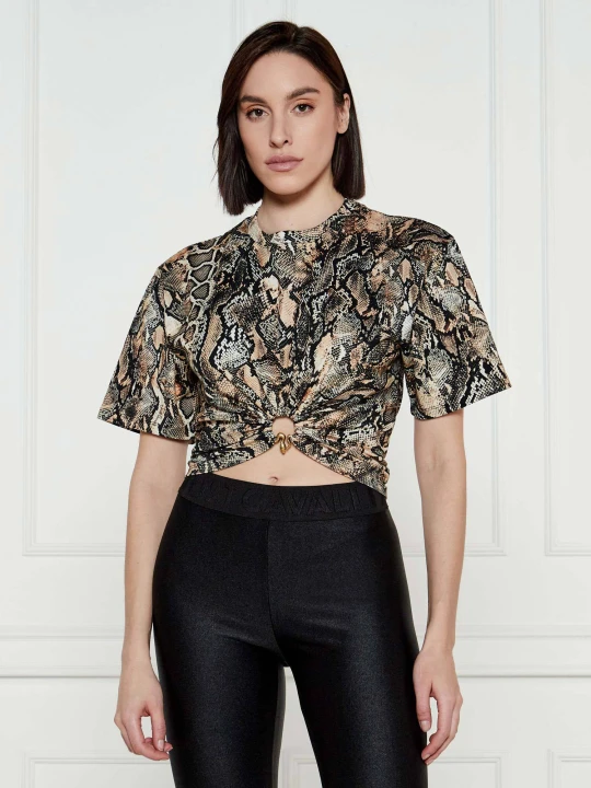 Zdjęcie produktu Just Cavalli Bluzka | Cropped Fit brązowy