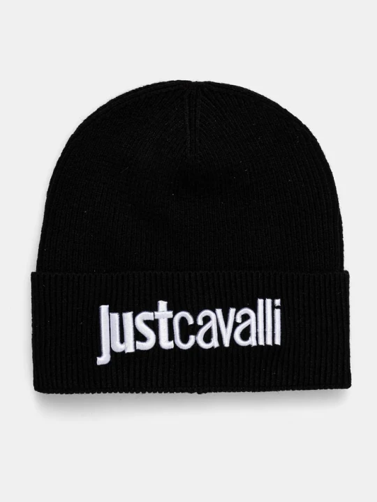 Zdjęcie produktu Just Cavalli czapka z domieszką wełny czarny