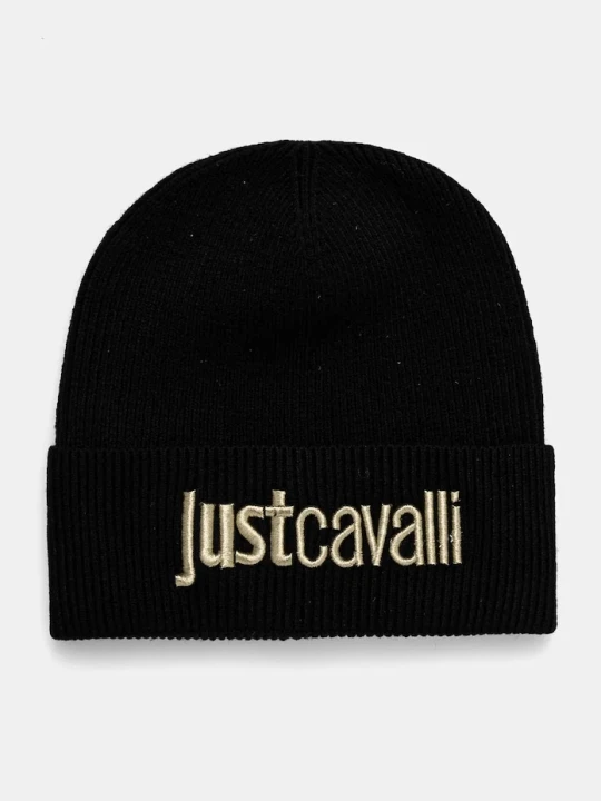 Zdjęcie produktu Just Cavalli czapka z domieszką wełny czarny