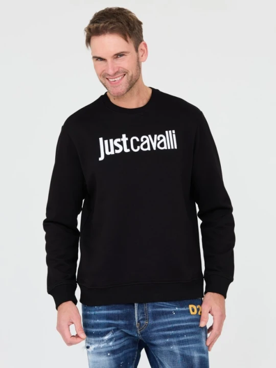 Zdjęcie produktu JUST CAVALLI Czarna męska bluza R Logo, Rozmiar L