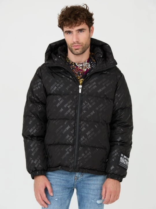 Zdjęcie produktu JUST CAVALLI Czarna męska kurtka R Print Logo, Rozmiar 50
