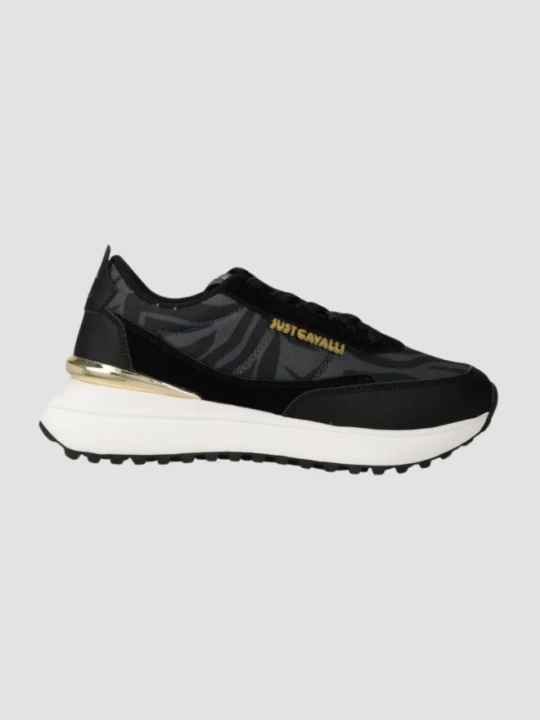 Zdjęcie produktu JUST CAVALLI Czarne damskie sneakersy Fondo Karina Dis, Rozmiar 41