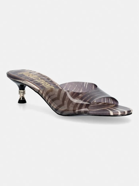 Zdjęcie produktu Just Cavalli klapki na niskim obcasie damskie brązowy