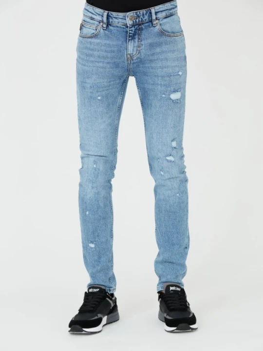 Zdjęcie produktu JUST CAVALLI Niebieskie męskie jeansy Super Slim Chain, Rozmiar 32