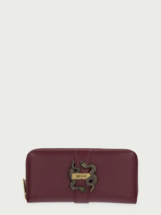 Zdjęcie produktu Just Cavalli portfel damski z imitacji skóry bordowy