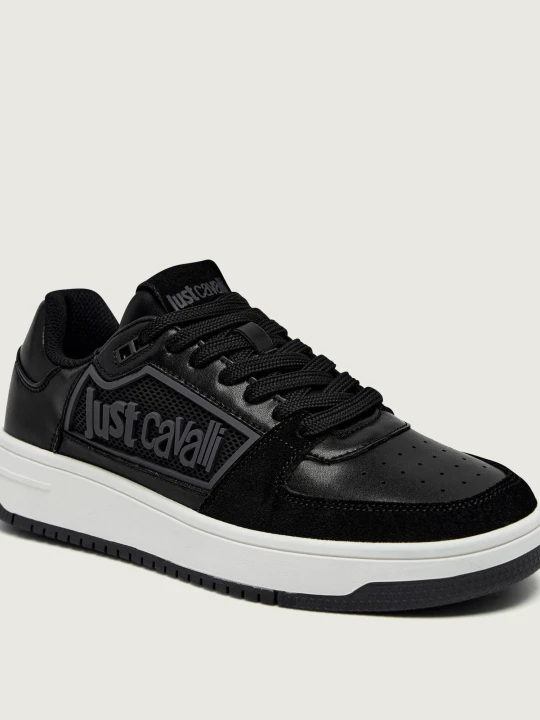 Zdjęcie produktu Just Cavalli Skórzane sneakersy FONDO AZULA DIS. 6 | zamsz czarny