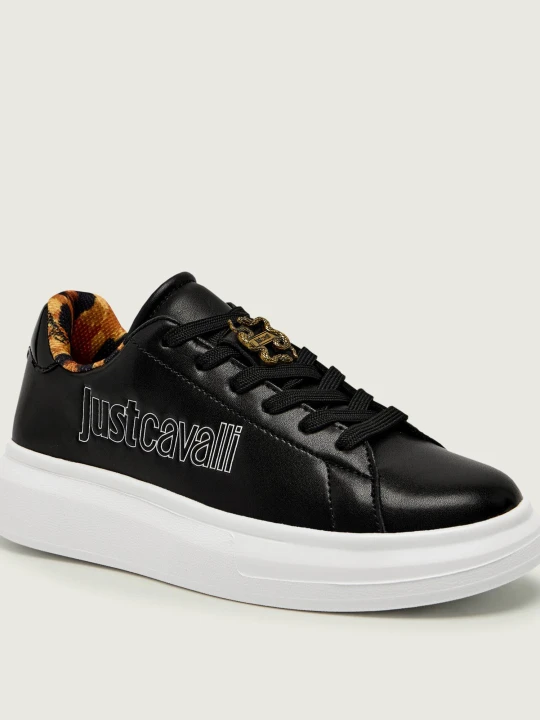 Zdjęcie produktu Just Cavalli Skórzane sneakersy FONDO URSA DIS. 01 czarny