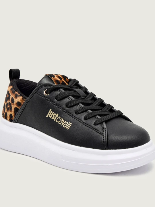 Zdjęcie produktu Just Cavalli Skórzane sneakersy FONDO URSA DIS. 2 czarny