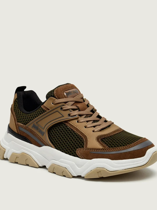 Zdjęcie produktu Just Cavalli Sneakersy FONDO LIUK DIS. C02 | zamsz brązowy