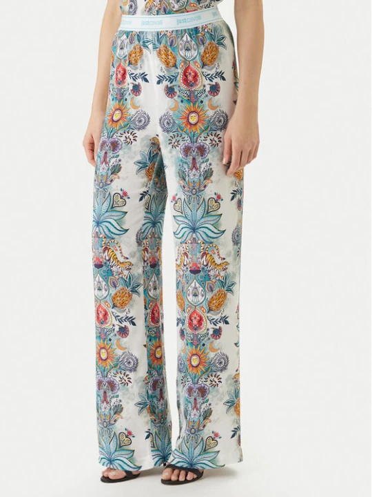 Zdjęcie produktu Just Cavalli Spodnie materiałowe 80PAA120 NS837 Błękitny Wide Leg Niebieski jasny