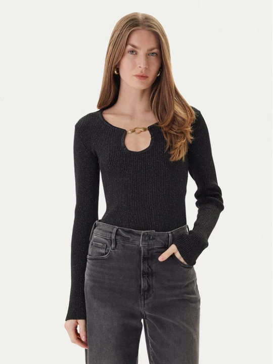 Zdjęcie produktu Just Cavalli Sweter 79PAFM10 CMR04 Czarny Slim Fit