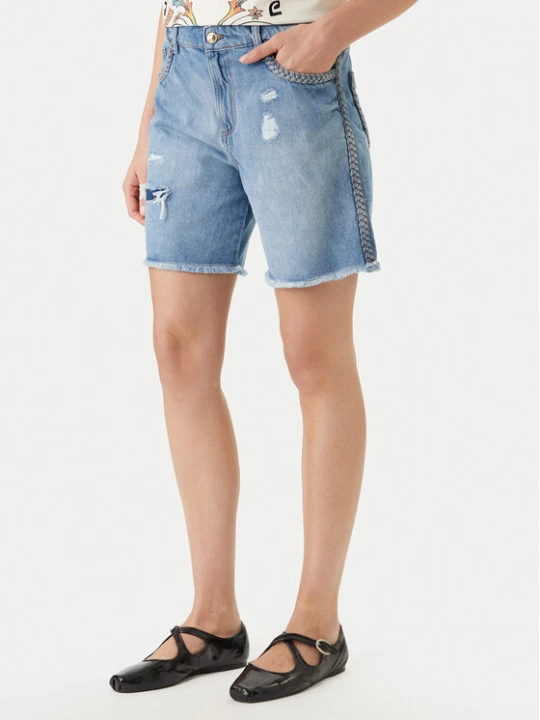 Zdjęcie produktu Just Cavalli Szorty jeansowe 80PAD5S5 CDWCD Granatowy Loose Fit