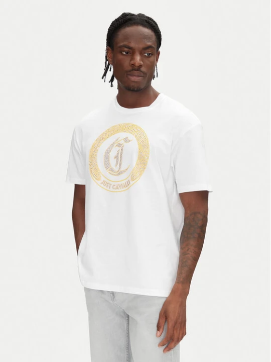 Zdjęcie produktu Just Cavalli T-Shirt 78OAHE22 Biały Regular Fit