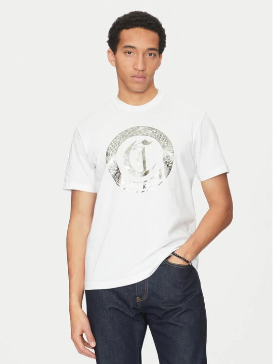 Zdjęcie produktu Just Cavalli T-Shirt 78OAHT14 Biały Regular Fit