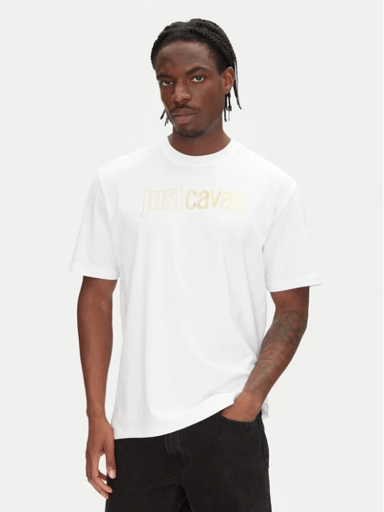 Zdjęcie produktu Just Cavalli T-Shirt 78OAHT16 Biały Regular Fit