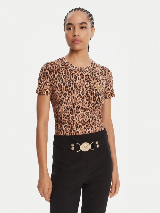 Zdjęcie produktu Just Cavalli T-Shirt 79PAHE07 CJ112 Brązowy Slim Fit