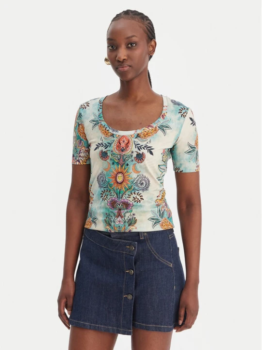 Zdjęcie produktu Just Cavalli T-Shirt 80PAHE02 CJ112 Kolorowy Slim Fit