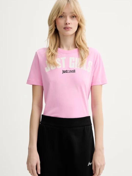 Zdjęcie produktu Just Cavalli t-shirt bawełniany różowy