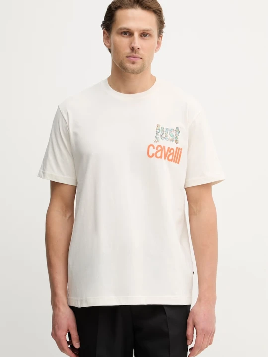 Zdjęcie produktu Just Cavalli t-shirt bawełniany beżowy