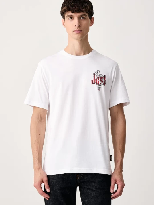 Zdjęcie produktu Just Cavalli T-shirt męski bawełniany biały