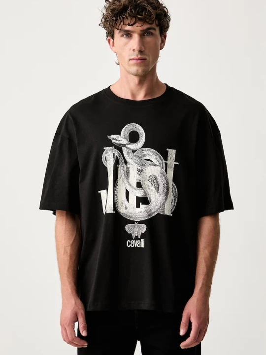 Zdjęcie produktu Just Cavalli T-shirt męski bawełniany czarny