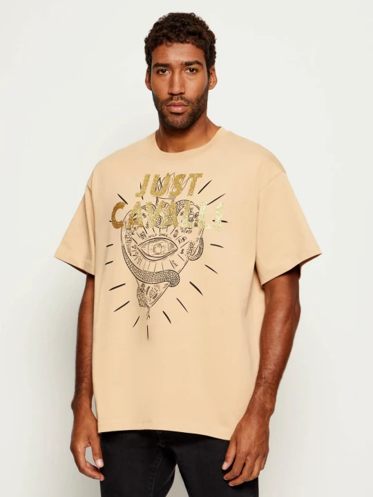 Zdjęcie produktu Just Cavalli T-shirt | Relaxed fit beżowy