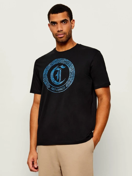 Zdjęcie produktu Just Cavalli T-shirt Snake Round | Regular Fit czarny