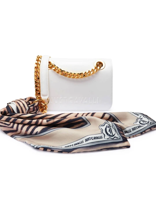 Zdjęcie produktu Just Cavalli Torebka na ramię + apaszka biały