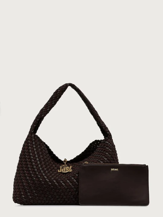 Zdjęcie produktu Just Cavalli torebka shopper damska z imitacji skóry brązowy