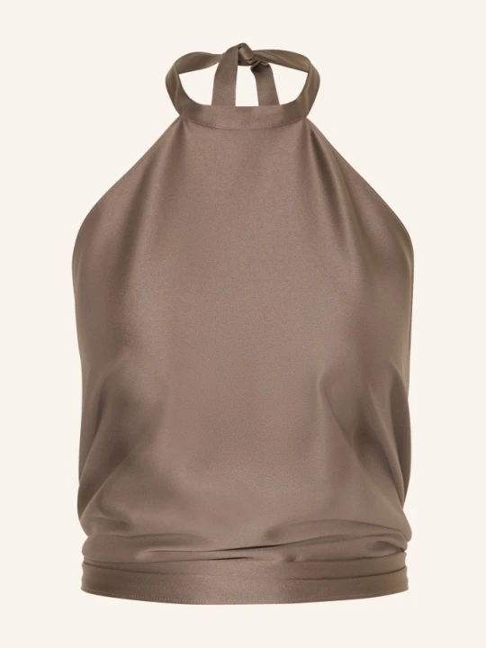 Zdjęcie produktu Juvia Top Z Wiązaniem Na Szyi Sissy Z Satyny beige BRĄZOWY