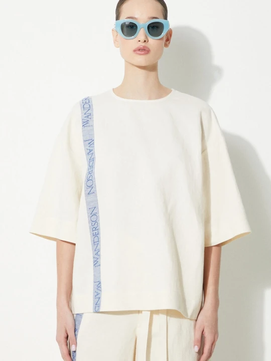 Zdjęcie produktu JW Anderson bluzka z domieszką lnu Boxy T-Shirt