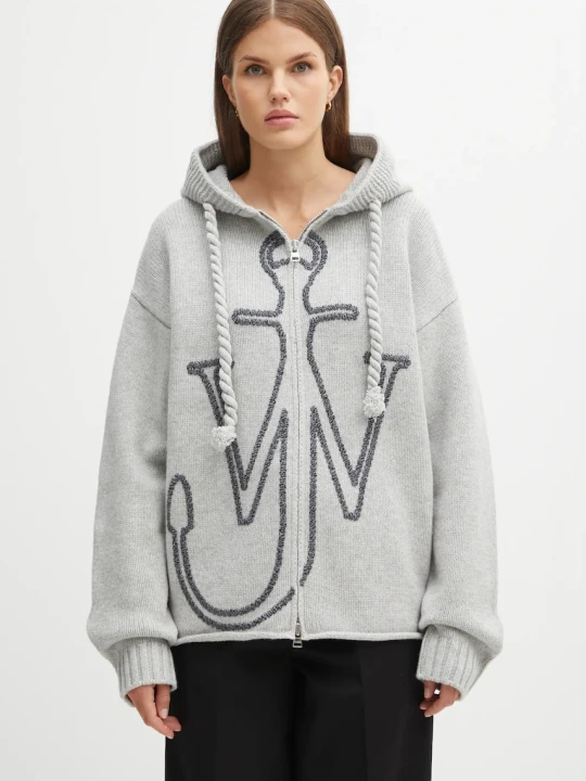 Zdjęcie produktu JW Anderson kardigan wełniany Anchor Embroidery Zipped