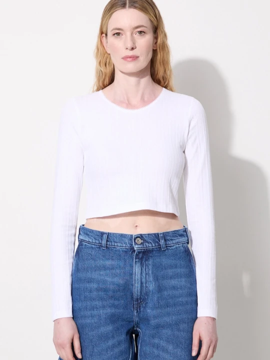 Zdjęcie produktu JW Anderson longsleeve bawełniany Cropped Anchor Embroidery Longsleeve Top