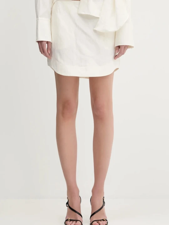 Zdjęcie produktu JW Anderson spódnica z domieszką lnu Curved Hem Mini