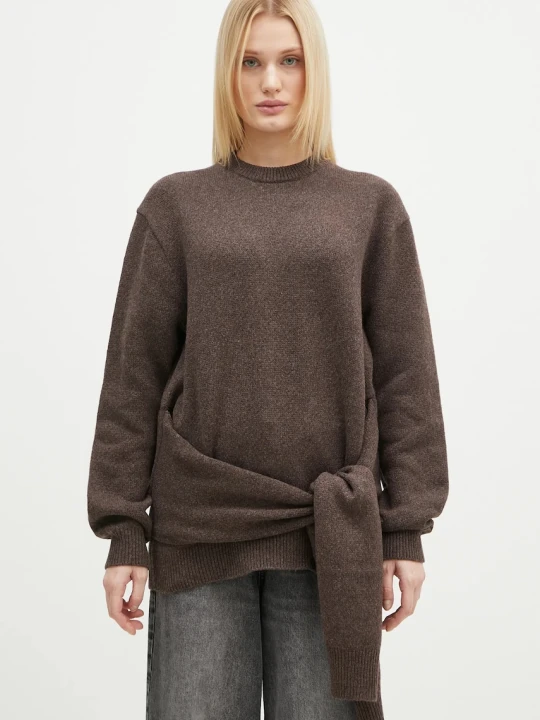 Zdjęcie produktu JW Anderson sweter z domieszką wełny Draped Tie Front Jumper