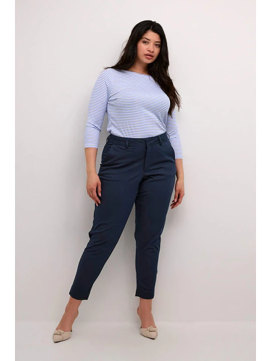 Zdjęcie produktu KAFFE curve Spodnie chino "Leana" w kolorze granatowym rozmiar: 46