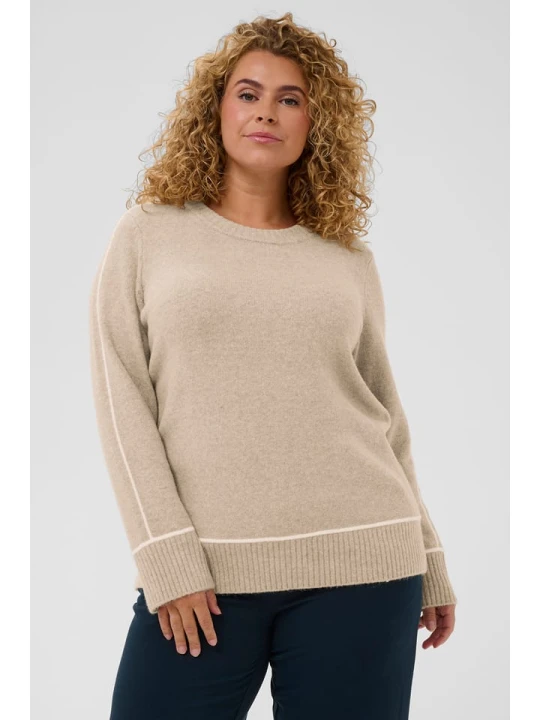 Zdjęcie produktu KAFFE curve Sweter w kolorze beżowym rozmiar: XL